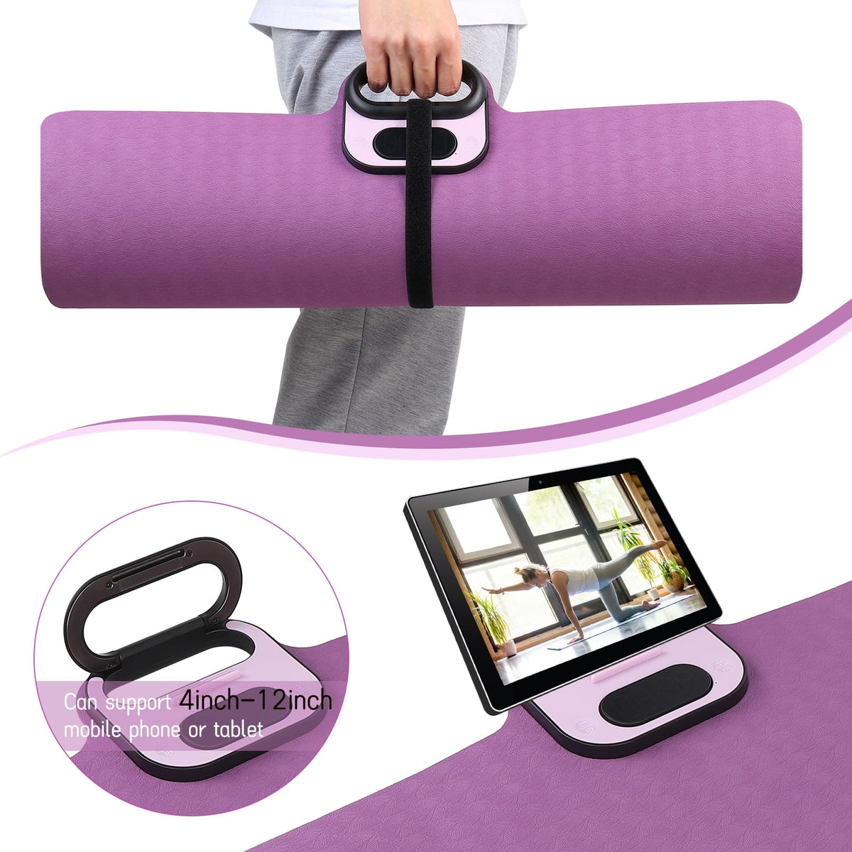 Yoga Tamping Mat with Smartphone Stand - Blue Force Sports