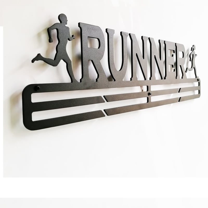 Durable Medal Hanger with Runner Print - Blue Force Sports
