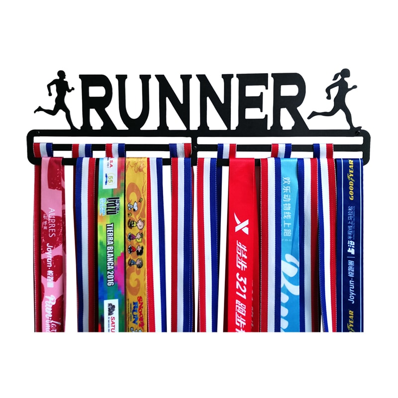 Durable Medal Hanger with Runner Print - Blue Force Sports