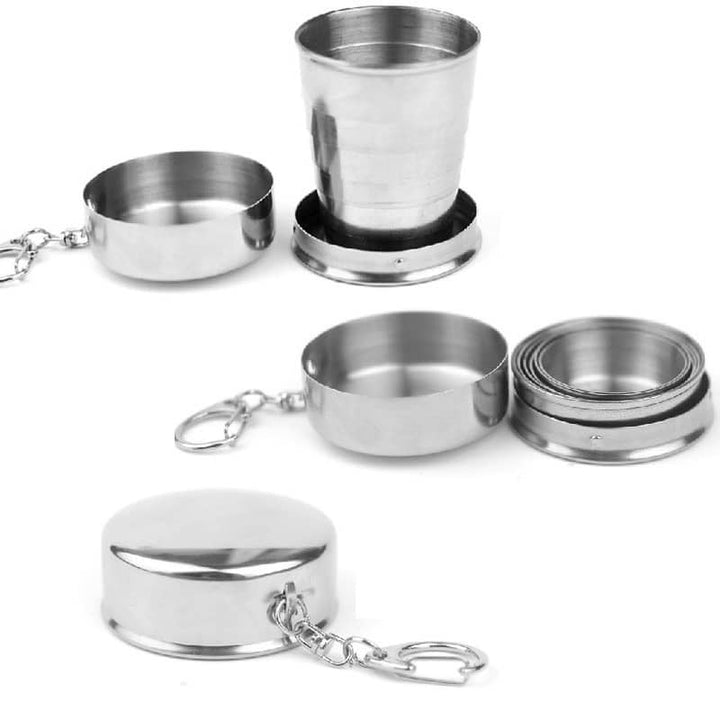 Folding Stainless Steel Camping Cup - Blue Force Sports
