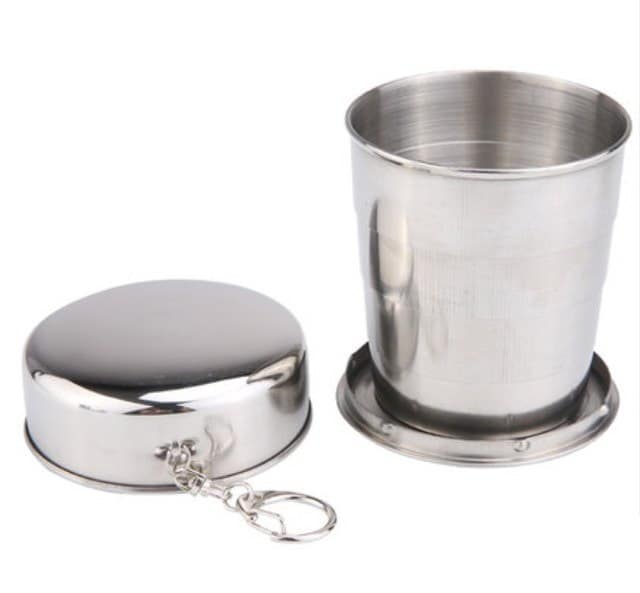 Folding Stainless Steel Camping Cup - Blue Force Sports