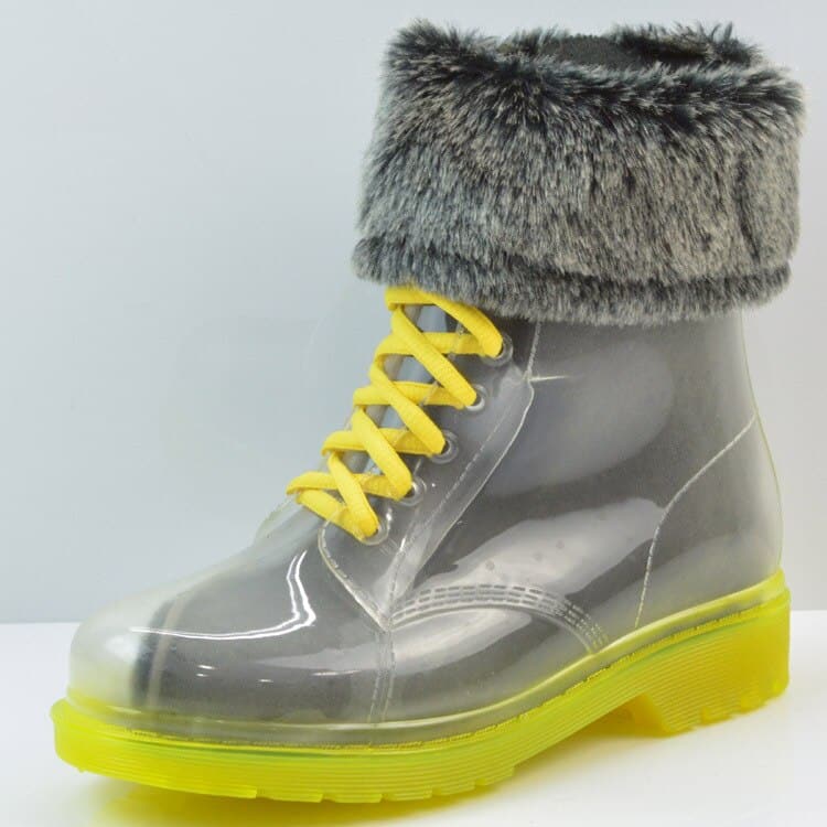 Cute Protective Waterproof Transparent Women's Rain Boots - Blue Force Sports