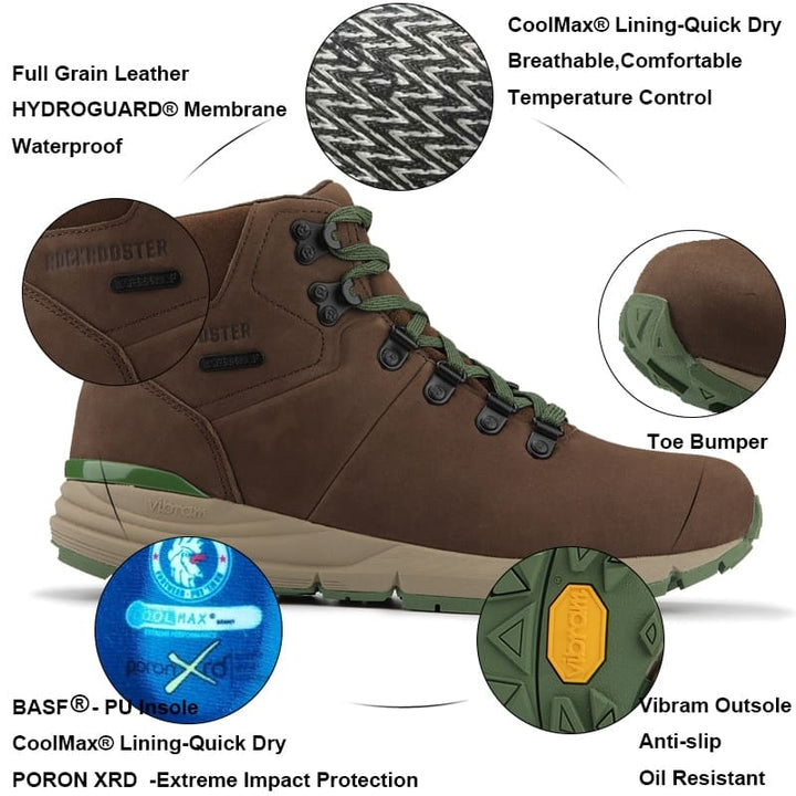 Men's Green and Brown Design Trekking Boots - Blue Force Sports