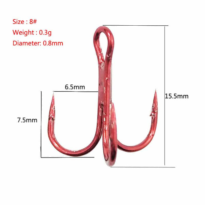 Set Carbon Steel Red Fishing Hooks - Blue Force Sports