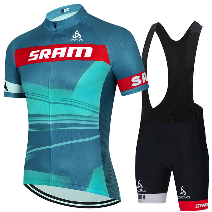 Men's Mesh Thin Sports Short Sleeve Cycling Suit - Blue Force Sports