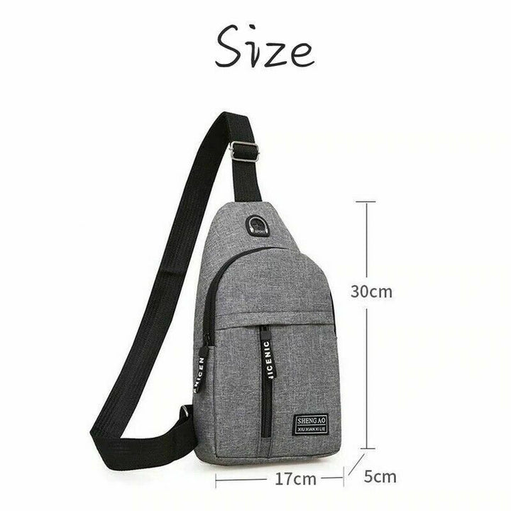 Mens Sling Bag Cross Body Handbag Chest Bag Shoulder Pack Sports Travel Backpack Gray - Blue Force Sports