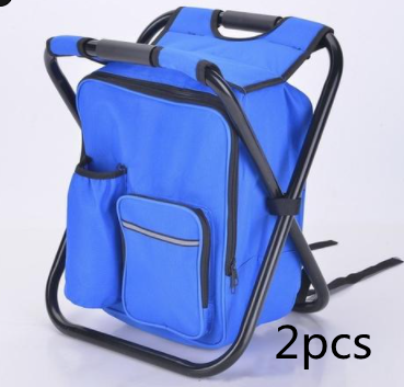 Multifunction Outdoor Folding Chair Ice Cooler Picnic Bags Camping Fishing Stool Backpacking Hunting Rest Chair - Blue Force Sports