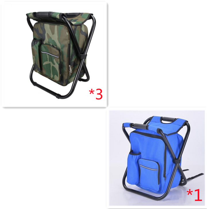 Multifunction Outdoor Folding Chair Ice Cooler Picnic Bags Camping Fishing Stool Backpacking Hunting Rest Chair - Blue Force Sports