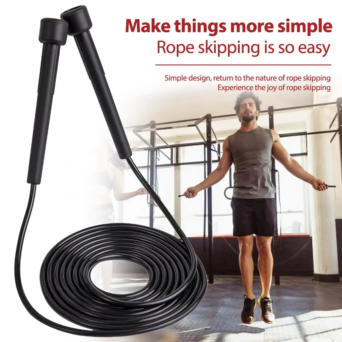 Cuerda de saltar ajustable de 2,8 m para entrenamiento de fitness y boxeo