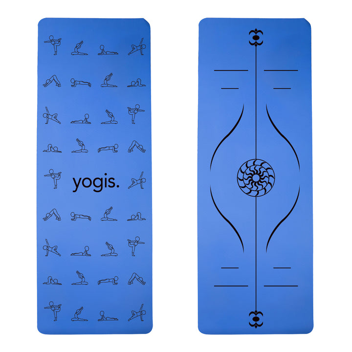 Yoga Mat Posture Line Non-slip Custom Fitness Mat For Beginners Plank Support - Blue Force Sports