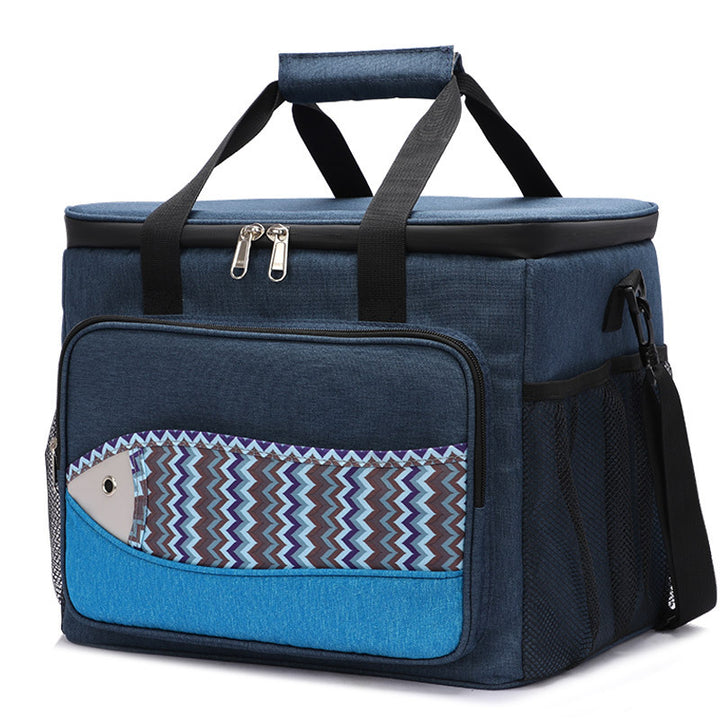 Fish Pattern Cooler Bags Lunch Box Bag EVA Insulation Waterproof Portable Lunch Bag Outdoor Multifunctional Picnic Bag - Blue Force Sports