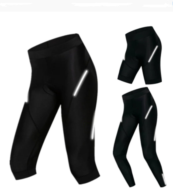 Pure Black Breathable Reflective Cycling Pants - Blue Force Sports