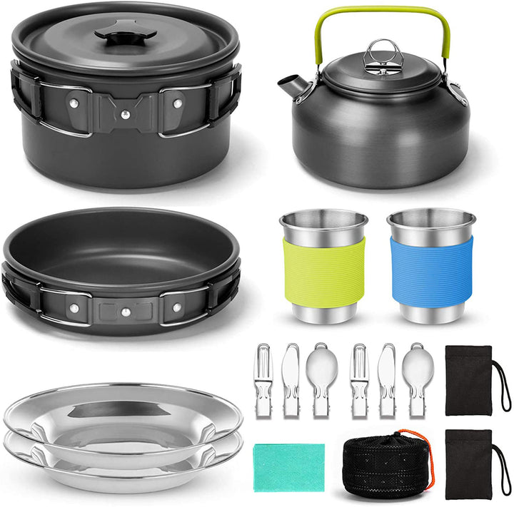 Camping Cooker Outdoor Teapot Combination Picnic Pot Set - Blue Force Sports