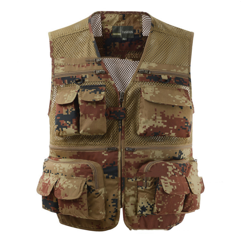 Multi-pocket Men's Professional Photography Vest - Blue Force Sports