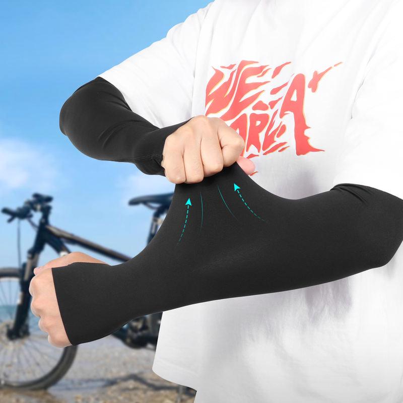 Kühlende UV-schützende Armstulpen mit Fingerloch