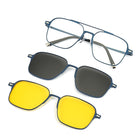 Uv Protection Sunglasses Magnetic Suction Set Mirror Myopia Frame Polarized - Blue Force Sports