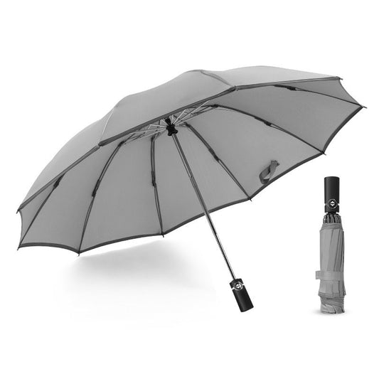 Inverted Umbrella Travel Portable Windproof Folding Umbrella,10Ribs Auto  Close Umbrella,Reflective Stripes For Night Safety - Blue Force Sports