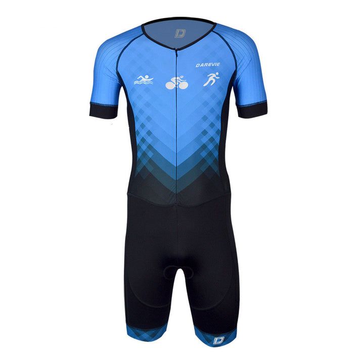 Slim fit bike short-sleeved jumpsuit - Blue Force Sports