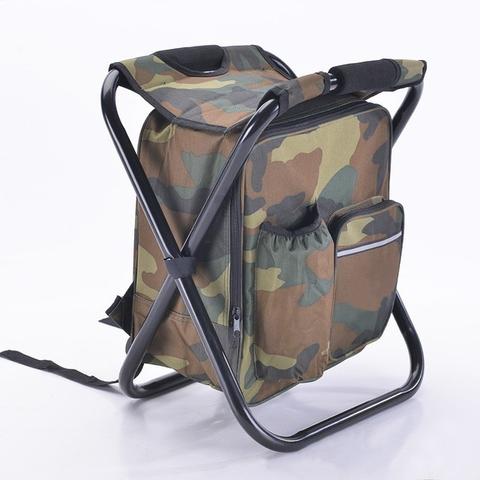 Multifunction Outdoor Folding Chair Ice Cooler Picnic Bags Camping Fishing Stool Backpacking Hunting Rest Chair - Blue Force Sports