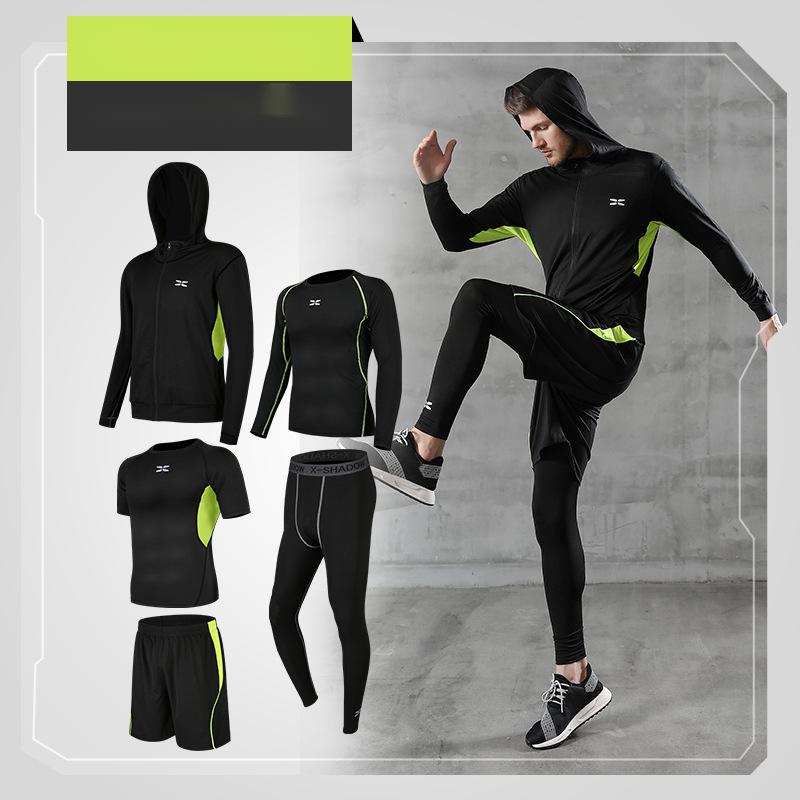 Running quick-drying basketball sports suit five-piece training suit - Blue Force Sports
