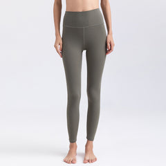 Double-sided brocade high-waisted hip nude yoga pants | Blue Force Sports