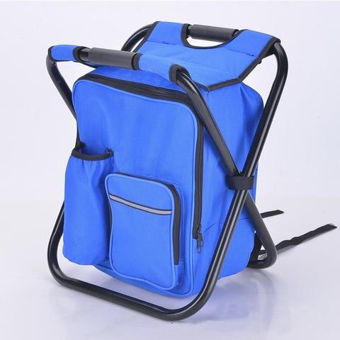 Multifunction Outdoor Folding Chair Ice Cooler Picnic Bags Camping Fishing Stool Backpacking Hunting Rest Chair - Blue Force Sports