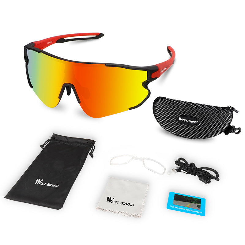 Polarized light discoloration and windproof riding glasses - Blue Force Sports
