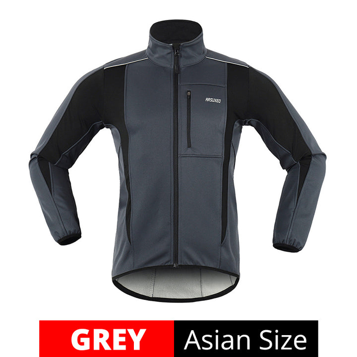 Fleece warm three layer cycling Coat Jacket Top - Blue Force Sports