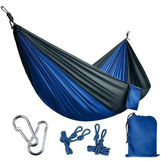 Backpacking Hammock - Portable Nylon Parachute Outdoor Double Hammock - Blue Force Sports