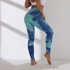 High waist hip tight tie-dye track pants - Blue Force Sports