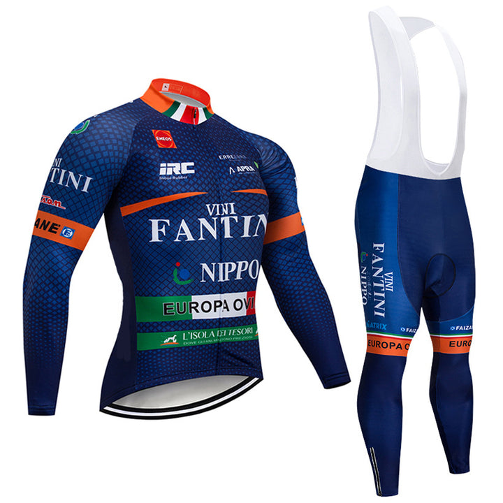 Cycling Jersey Long-sleeved Suit Warmth Thin Section - Blue Force Sports