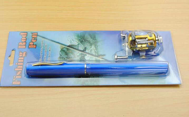 Genuine mini ice fishing pen pole fishing rod fishing rod with drum set, small sea pole portable fishing rod. - Blue Force Sports