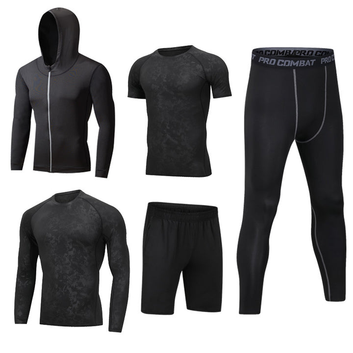 New 5-piece quick drying suit for leisure sports gym - Blue Force Sports