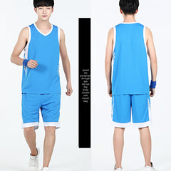 Basketball Sports Suit Men's Summer Casual Wear Sleeveless Thin Vest Running Suit Shorts Sportswear - Blue Force Sports