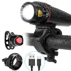 New Bicycle Light USB Rechargeable Headlight Tail Light - Blue Force Sports
