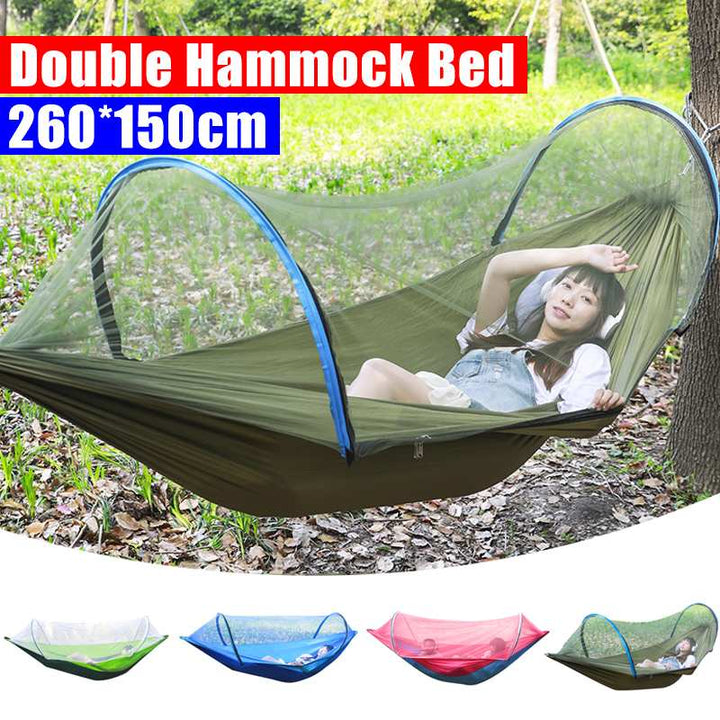 2 Person Portable Outdoor Mosquito Parachute Hammock - Blue Force Sports