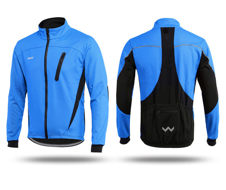 Arsuxeo fleece outdoor sports jacket cycling jersey - Blue Force Sports