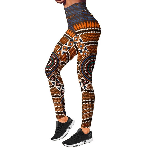 Ms high waist and the geometry dot printing pants - Blue Force Sports