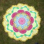 Round Printed Bath Towel Beach Towel Yoga Mat - Blue Force Sports