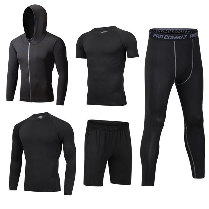 New 5-piece quick drying suit for leisure sports gym - Blue Force Sports