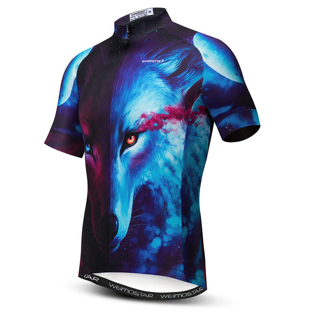 Men's Bike Tight Short Sleeve Sweatshirt - Blue Force Sports