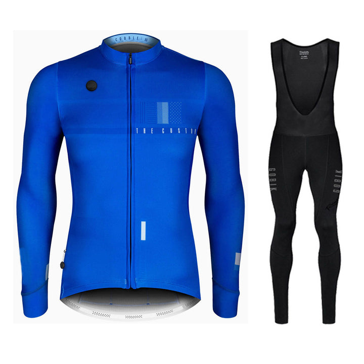 Spring and Autumn Summer Thin Long Sleeve Cycling Jersey - Blue Force Sports