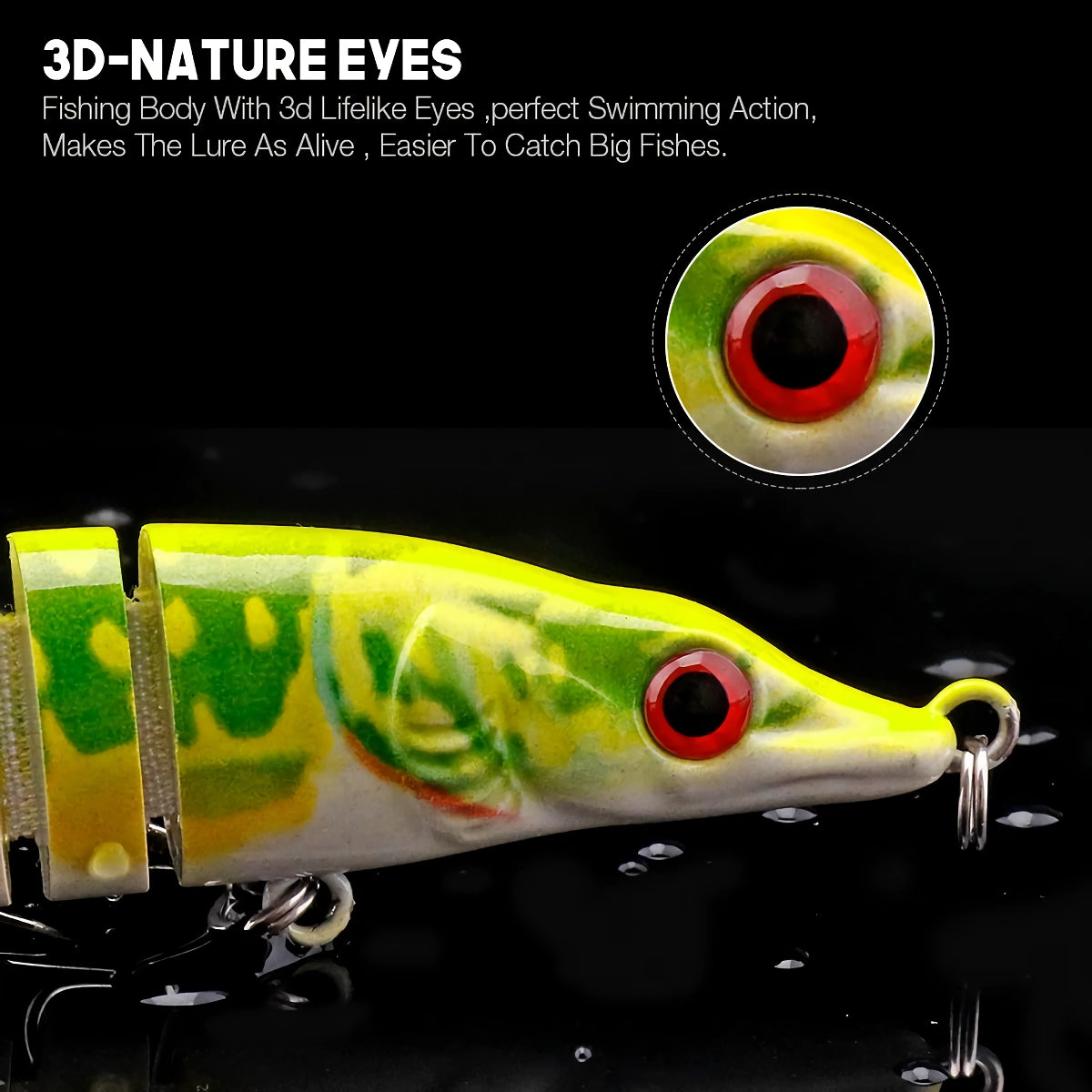 Señuelo de pesca Mini Pike Crankbait de 10 cm y 8,7 g: Swimbait artificial de hundimiento lento para lucios, lubinas y más