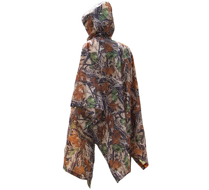 Jungle through mountaineering camouflage raincoat Outdoor hiking marching poncho poncho - Blue Force Sports