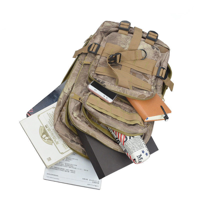 Camouflage Backpack Outdoor Sports Upgraded 3P Bag Camouflage Backpack Tactical Backpack Outdoor Camping Travel - Blue Force Sports
