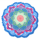 Round Printed Bath Towel Beach Towel Yoga Mat - Blue Force Sports