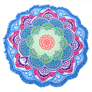 Round Printed Bath Towel Beach Towel Yoga Mat - Blue Force Sports