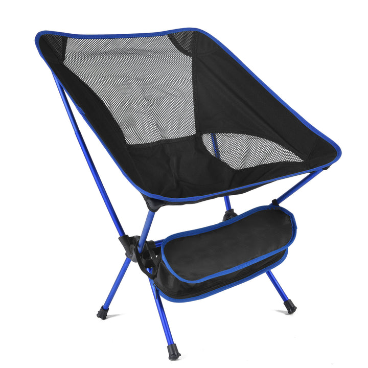 Travel Ultralight Folding Chair Superhard High Load Outdoor Camping Chair Portable Beach Hiking Picnic Seat Fishing Tools Chair - Blue Force Sports