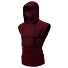 Mens Mask Button Sports Vest Hooded - Blue Force Sports