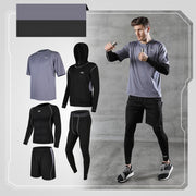 Running quick-drying basketball sports suit five-piece training suit - Blue Force Sports
